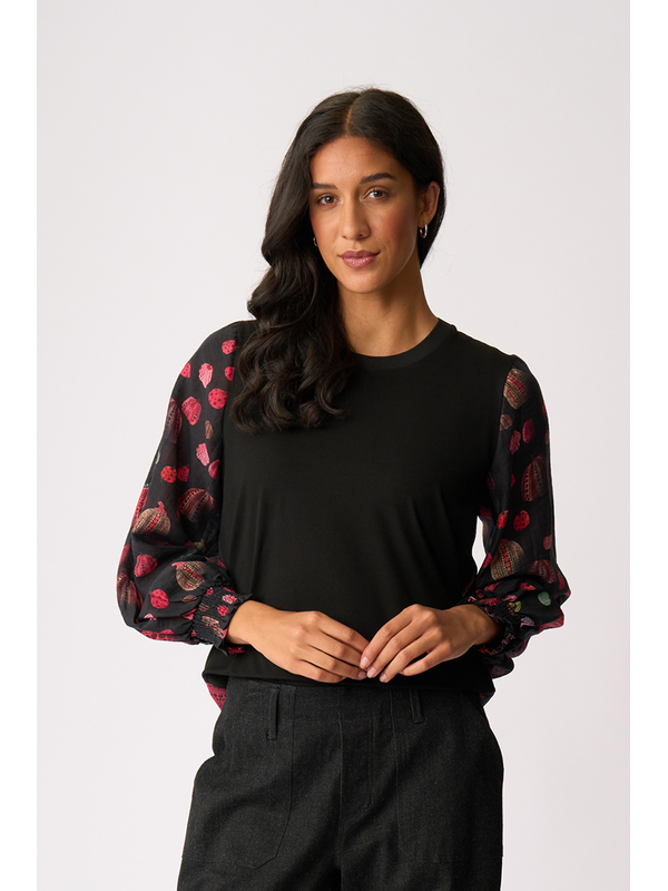 Memo Contrast Woven Top