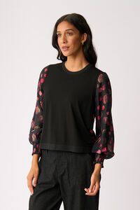 Memo Contrast Woven Top