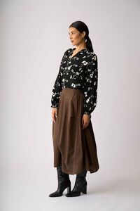 Foil Elasticated Cuff Blouse