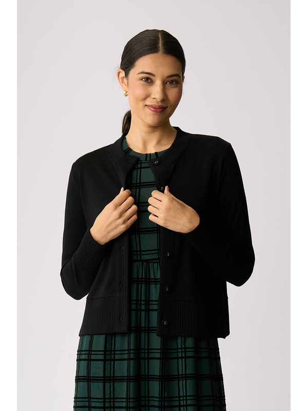 Foil Essential Rib Trim Cardigan