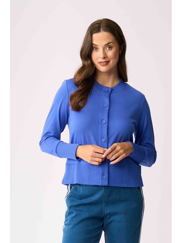 Foil Essential Rib Trim Cardigan