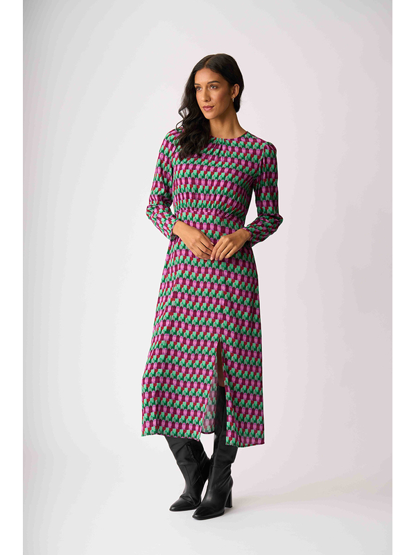 Foil Gather Detail Maxi Dress