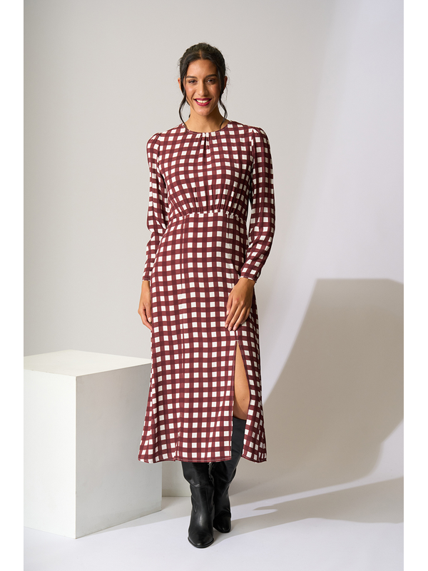 Foil Gather Detail Maxi Dress