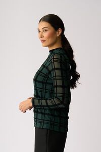 Foil Long Sleeve Polo Neck Top