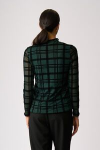 Foil Long Sleeve Polo Neck Top