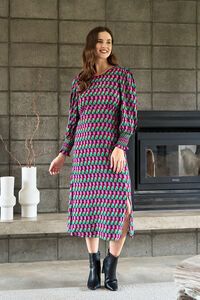 Foil Curved and Shirred Dress