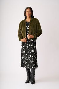 Foil Curved and Shirred Dress