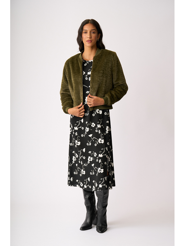 Foil Curved and Shirred Dress