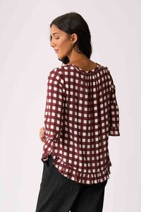 Foil Gathered Scoop Hem Top