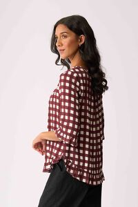 Foil Gathered Scoop Hem Top