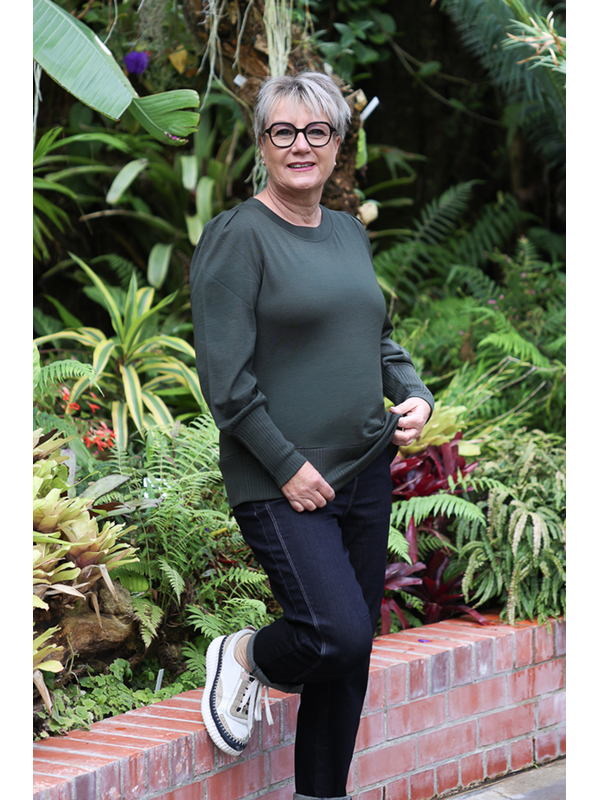 Foil Shoulder Detail Top