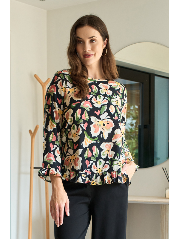 Preen Gathered Scoop Hem Top