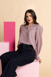 Leila + Luca Merlot Ember LS Movement Blouse