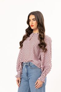 Leila + Luca Merlot Ember LS Movement Blouse