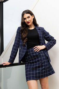Seeking Lola Blue Check Jordanna Blazer