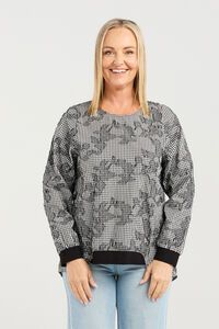 Zafina Havana Floral Check Top