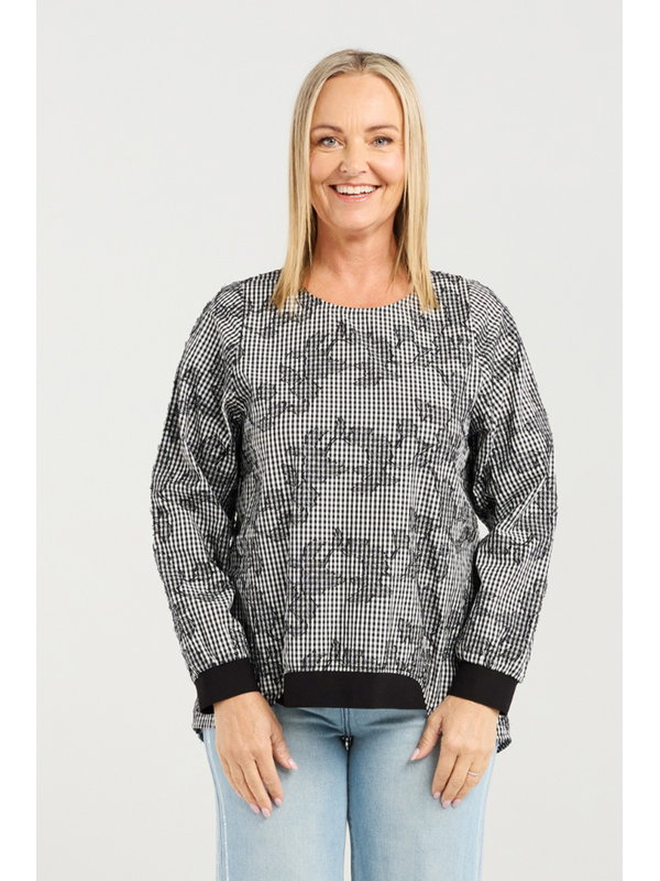 Zafina Havana Floral Check Top