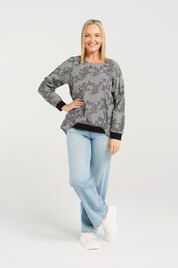 Zafina Havana Floral Check Top