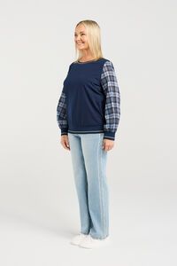 Zafina Isadora Plaid Night Top