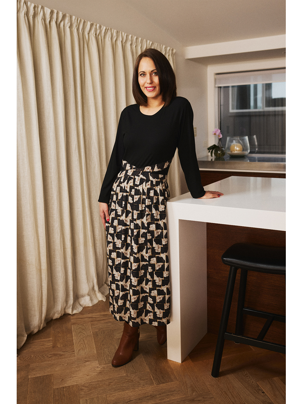 Seduce Dellah Golden Grid Dress