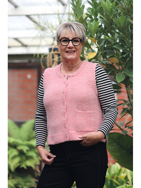 Oh Three Rib Button Front Vest