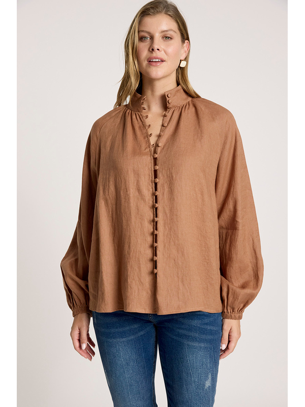 Eb & Ive Bajau Clay Button Shirt