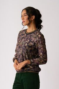 Memo Sheer Sleeve Rib Detail Top