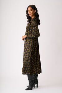 Foil Shirred Shoulder Dress