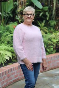 Foil Roll Neck Fluffy Jumper