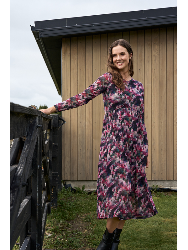 Foil Mesh Flock Yeah Dress