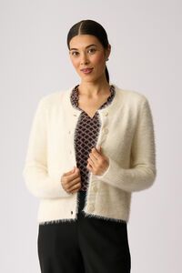 Foil Fluffy Scoop Cardigan