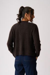 Foil Fluffy Scoop Cardigan