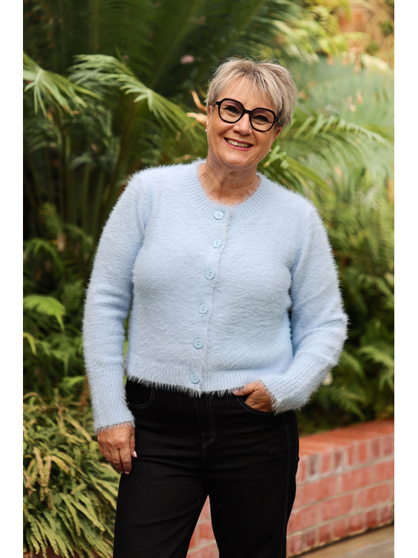 Foil Fluffy Scoop Cardigan