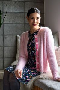 Foil Fluffy Scoop Cardigan