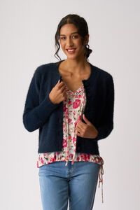 Foil Fluffy Scoop Cardigan