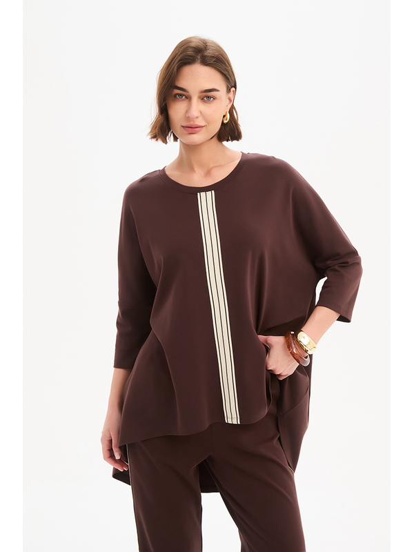 Tirelli Stripe Front 3/4 Sleeve Tee