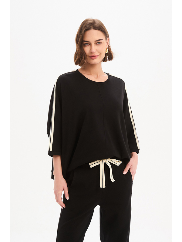 Tirelli Oversized 3/4 Stripe Sleeve Tee