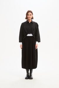 Tirelli Jersey Pin Tuck Hem Skirt