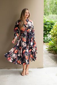 Fria The Label Floral Godet Midi Dress