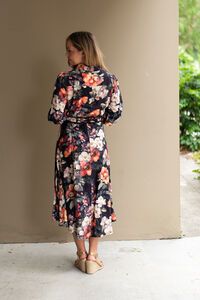 Fria The Label Floral Godet Midi Dress