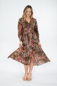 Fria The Label Batik Floral Midi Dress