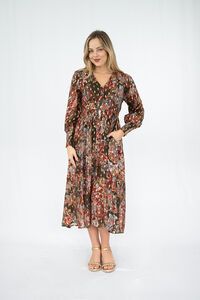 Fria The Label Batik Floral Midi Dress