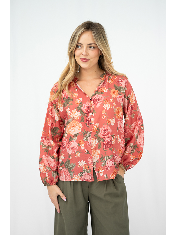 Fria The Label Mono Floral Blouse