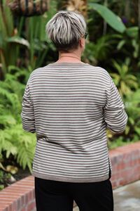 White On Black Stripe Crew