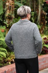 White On Black Boucle Zip Jacket