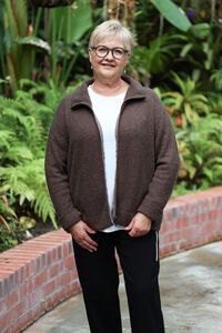 White On Black Boucle Zip Jacket