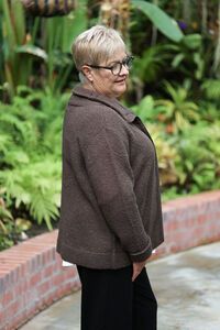 White On Black Boucle Zip Jacket