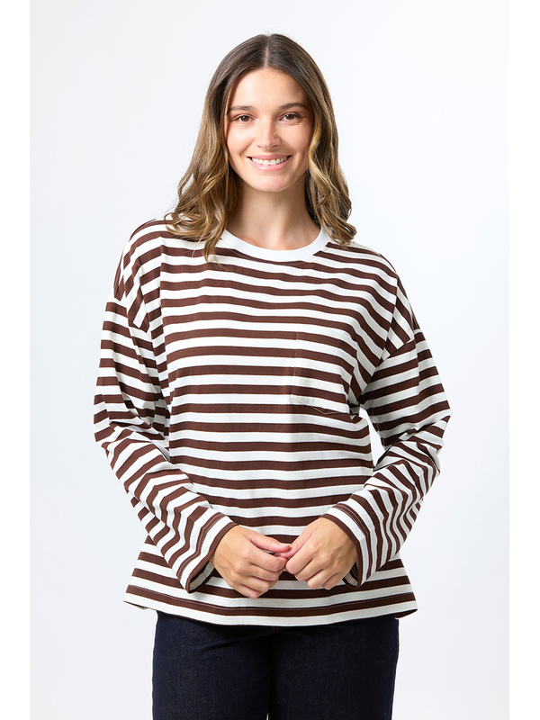 Stella + Gemma Drop Shoulder Stripe Tee