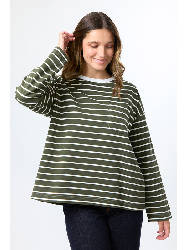 Stella + Gemma Drop Shoulder Stripe Tee