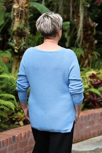 White On Black V Neck Jumper